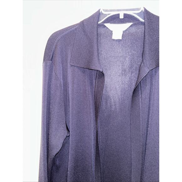 Exclusively Misook Women's Large Navy Open Cardigan Minimalist Capsule Wardrobe - Picture 2 of 11